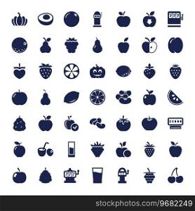 49 fruit icons Royalty Free Vector Image