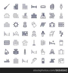 49 hotel icons Royalty Free Vector Image