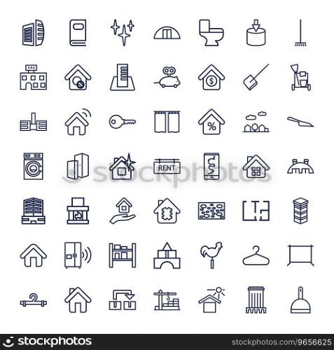 49 house icons Royalty Free Vector Image