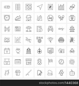 49 Interface Line Icon Set of modern symbols on wheat bag, wheat, divide, pointer, cursor Vector Illustration