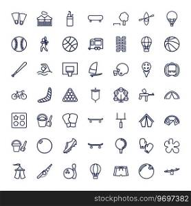 49 recreation icons Royalty Free Vector Image