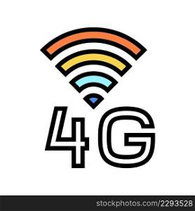 4g internet networking color icon vector. 4g internet networking sign. isolated symbol illustration. 4g internet networking color icon vector illustration