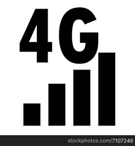 4G network filled icon on white background. flat style. 4G sign. pixel vector illustration for logo, mobile app, website