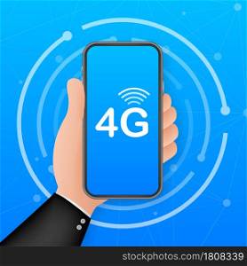 4G network wireless systems and internet. Communication network. Vector illustration. 4G network wireless systems and internet. Communication network. Vector illustration.