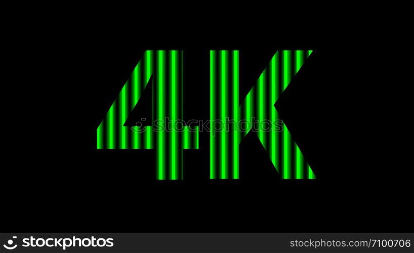 4k alphabet digital neon light green on black, high definition 4k for modern background, 4k resolution of technology screen for backdrop display