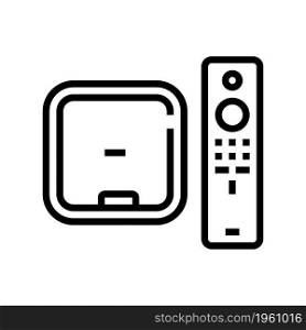 4k streaming player line icon vector. 4k streaming player sign. isolated contour symbol black illustration. 4k streaming player line icon vector illustration