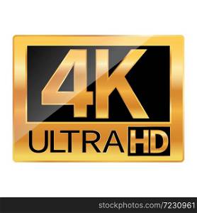 4K Ultra HD resolution icon for web and mobile