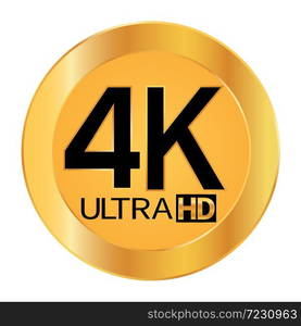 4K Ultra HD resolution icon for web and mobile