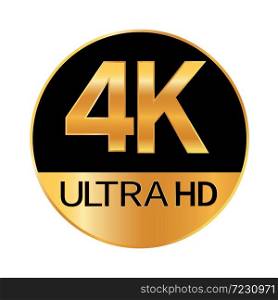 4K Ultra HD resolution icon for web and mobile