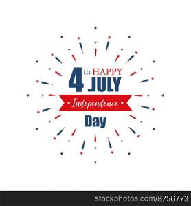4th July Independence Day. Happy Independence Day of United States of America calligraphy background. Set of banner Independence Day with firework. Vector. 4th July Independence Day. Happy Independence Day of United States of America calligraphy background. Set of banner Independence Day with firework. Vector illustration
