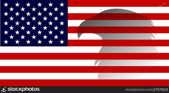4th July ? Independence day of United States of America. American flag with eagle image. Vector