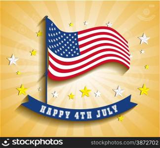 4th of july American independence day badge. Vector illustration