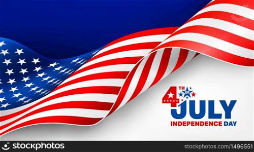 4th of July poster template.USA independence day celebration with American flag.USA 4th of July promotion advertising banner template for Brochures,Poster or Banner.Vector illustration EPS 10