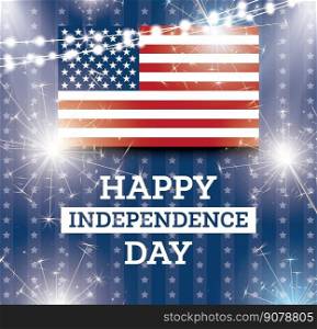 4th of July United States National Independence Day. Vector Illustration. Celebration Background with American Flag.