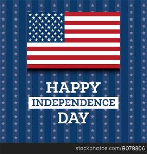 4th of July United States National Independence Day. Vector Illustration. Celebration Background with American Flag.