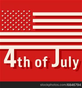 4th of July - USA Independence Day. Design for greeting cards, holiday banners, cover brochures and flyers. Vector illustration.. 4th of July - USA Independence Day