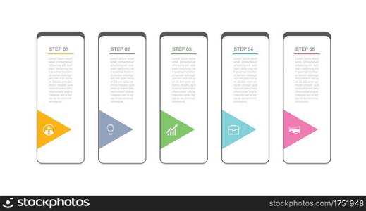 5 data infographics tab index thin line template design. Illustration abstract background. Can be used for workflow layout, business step, banner, web design.