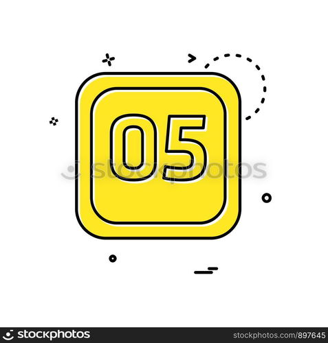 5 Date Calender icon design vector