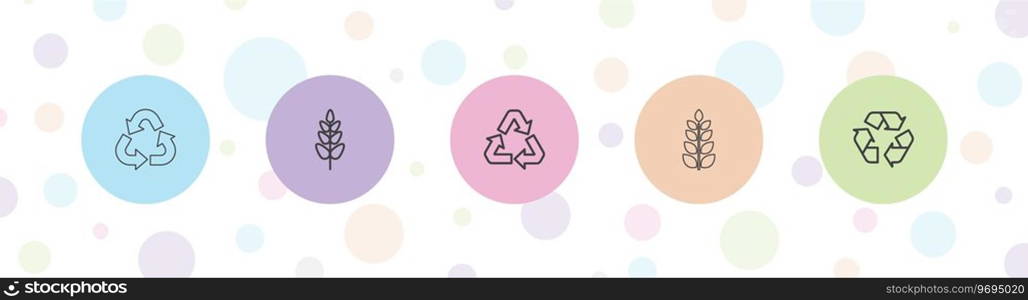 5 ecological icons Royalty Free Vector Image