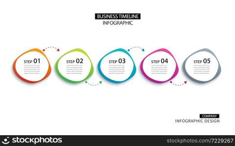 5 infographic with abstract option template. Presentation step business modern background.