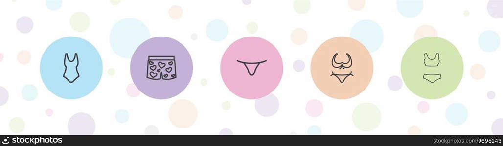 5 lingerie icons Royalty Free Vector Image