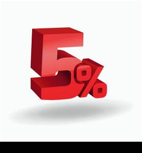 5% percent; digits. Vector illustration.