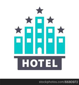 5 star Hotel, gray turquoise icon on a white background. New gray turquoise icon on a white background