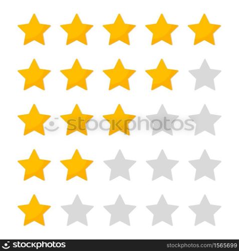 5 star of rating. Customer review. Icon of evaluate and vote. Feedback with customers. Five yellow gold stars for ranking in row. Rank of quality, product and hotel. Background for app and ui. Vector.. 5 star of rating. Customer review. Icon of evaluate and vote. Feedback with customers. Five yellow gold stars for ranking in row. Rank of quality, product and hotel. Background for app and ui. Vector