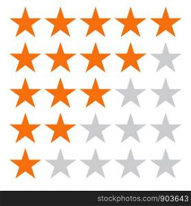 5 star rating icon vector illustration eps10. 5 star rating sign on white background. flat style. 5 star rating symbol for your web site design, logo, app, UI.