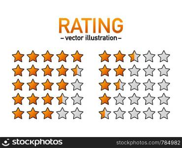 5 star rating icon vector. Isolated badge for website or app. Stars customer product rating review. Vector stock illustration