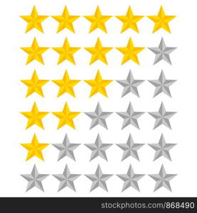 5 star rating. Vector illustration eps10. Isolated badge for website or app - stock infographics