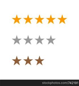 5 Stars, Rating stars in hotel business Gold, Silver, Bronze