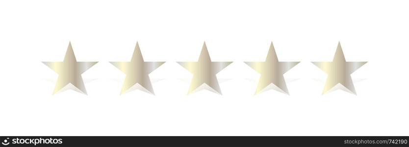 5 Stars, Rating stars in hotel business, White Gold Star