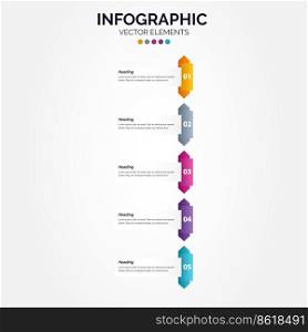 5 step business Vertical Infographic template Vector Illustration