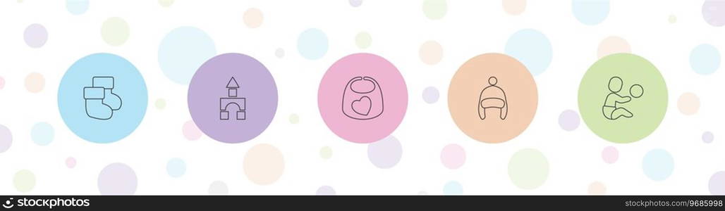 5 toddler icons Royalty Free Vector Image