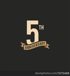 5 Years Anniversary Celebration Icon Vector Logo Design Template