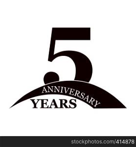 5 years anniversary, flat simple design, logo