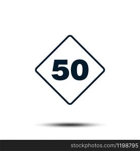 50 km road sign vector template Illustration EPS 10