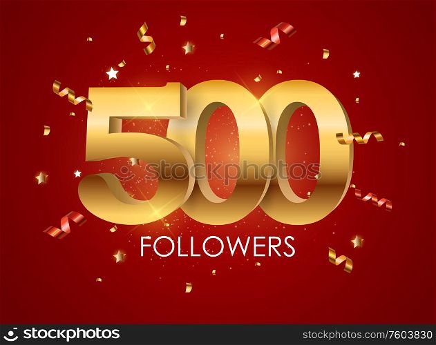 500 Followers Background Template Vector Illustration EPS10. 500 Followers Background Template Vector Illustration