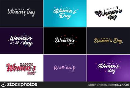 54 March background with International Women&rsquo;s Day floral decorations in a paper art style and frame of flowers and leaves greeting card on pastel pink tone; vector illustration