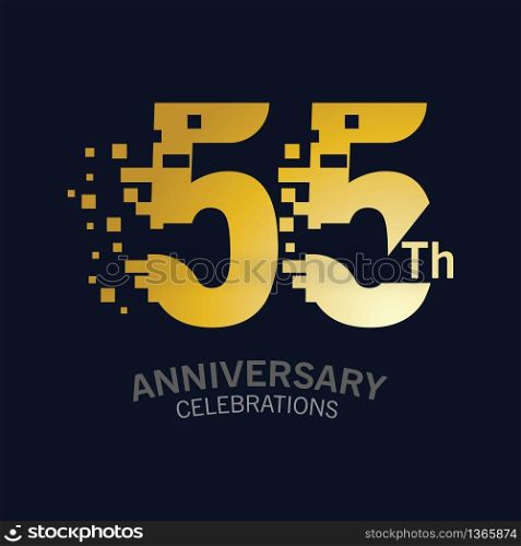 55 Year Anniversary logo template. Design Vector template for celebration