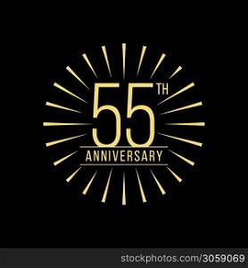 55 Years Anniversary Celebration Vector Logo Design Template