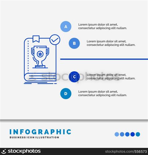 554, Book, dominion, leader, rule, rules Infographics Template for Website and Presentation. Line Blue icon infographic style vector illustration. Vector EPS10 Abstract Template background