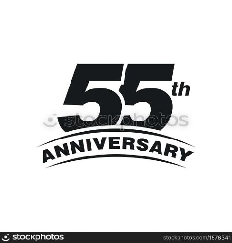55th Years Anniversary Celebration Icon Vector Logo Design Template