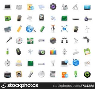 56 detailed icons for techology and devices. Vector illustration.