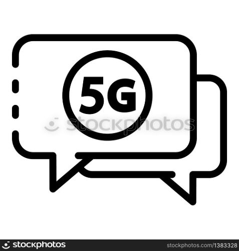5G chat bubbles icon. Outline 5G chat bubbles vector icon for web design isolated on white background. 5G chat bubbles icon, outline style