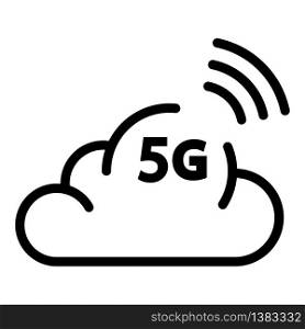 5G cloud icon. Outline 5G cloud vector icon for web design isolated on white background. 5G cloud icon, outline style