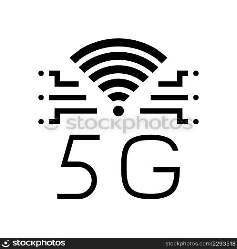 5g high speed network glyph icon vector. 5g high speed network sign. isolated contour symbol black illustration. 5g high speed network glyph icon vector illustration