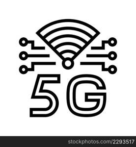 5g high speed network line icon vector. 5g high speed network sign. isolated contour symbol black illustration. 5g high speed network line icon vector illustration