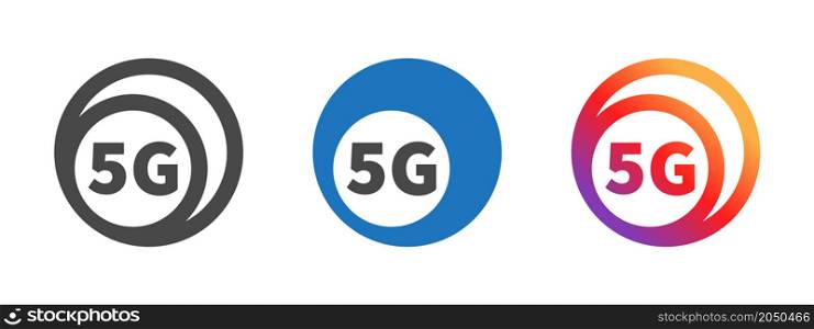 5G icons. High speed internet icon or logo. 5G communication technology. Vector images